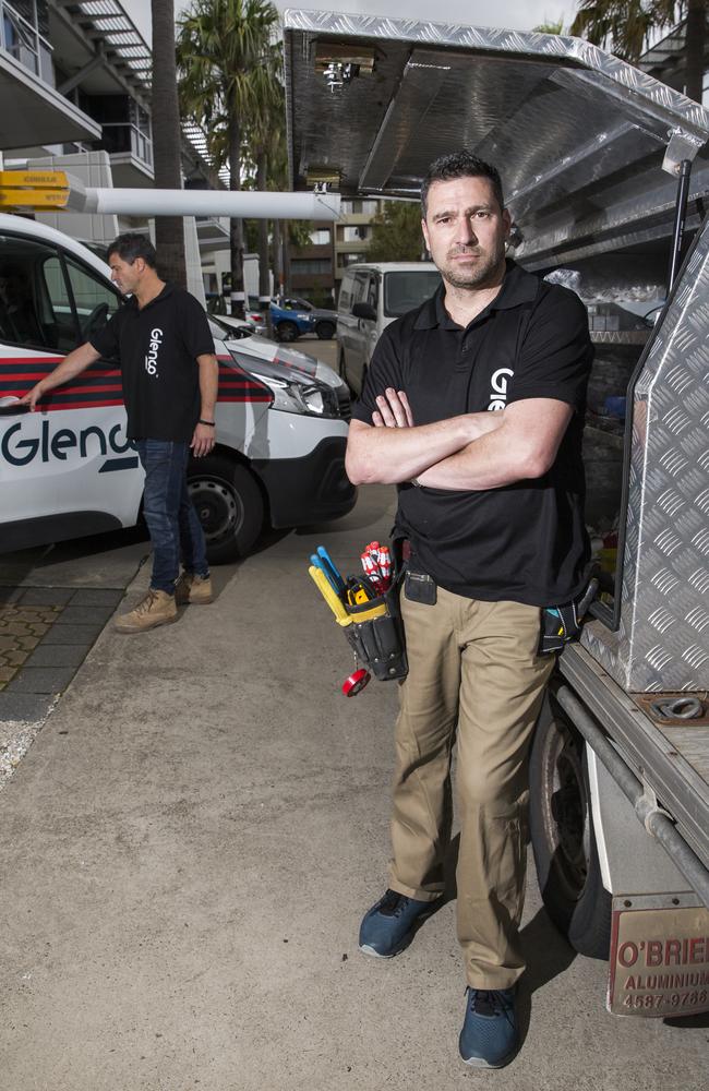 Glenco Electrical owners Glenn Rosen and (right) Brad Rosen slammed the idea of using electric vehicles in their work fleet. Picture: Dylan Robinson