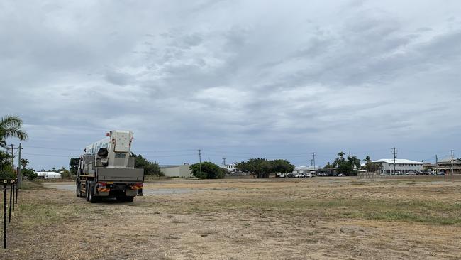 An empty lot in Bowen was to be transformed in an office space for the Bowen Rail Company. Picture: Elyse Wurm