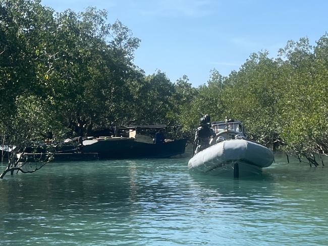 Dambimangari people and tour operator Peter Tucker led the Australian Navy to the intercept northeast of Broome on Tuesday