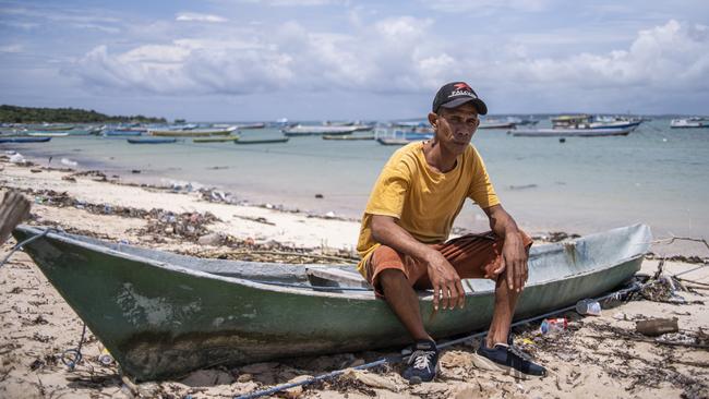 Indonesian fisherman Amin Tagana in Tablolong, on the eastern tip of Indonesia’s East Nusa Tenggara province this week. Picture: Suryo Wibowo