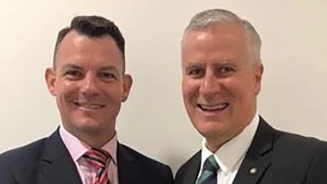 Nathan Winn with Deputy Prime Minister Michael McCormack, in a social media post he made to Facebook.