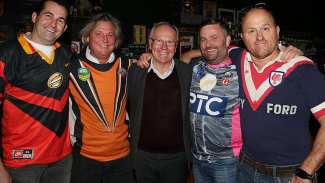 Beattie with fans Anthony Byrnes, Peter Loader, James Freund and Nick Ireland.