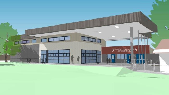 An artist’s impression of the new school hall