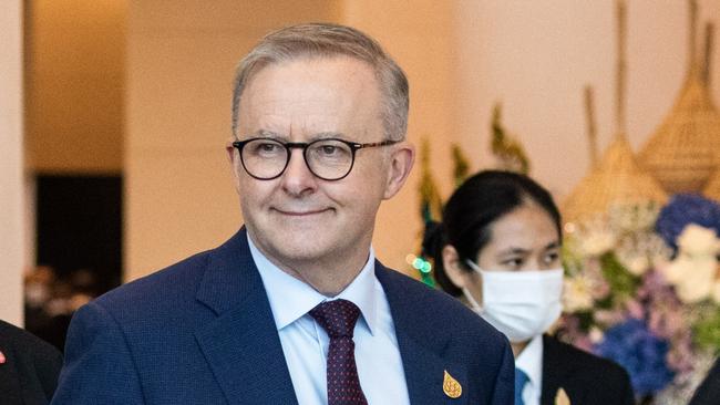 Anthony Albanese in Bangkok on Friday. Picture: Getty Images