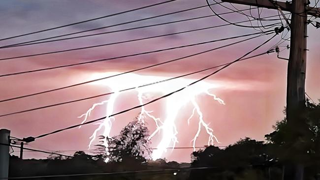 Lightning storms and strong winds hit Sydney. Picture: Facebook