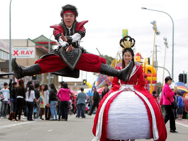 Derek Quam and Danielle Meng at the Cabramatta Moon Festival.