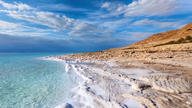 View of Dead Sea coastline.