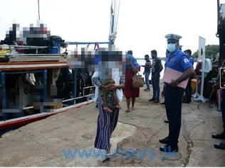 The boat was intercepted off the coast of Trincomalee. Picture: Sri Lanka Navy