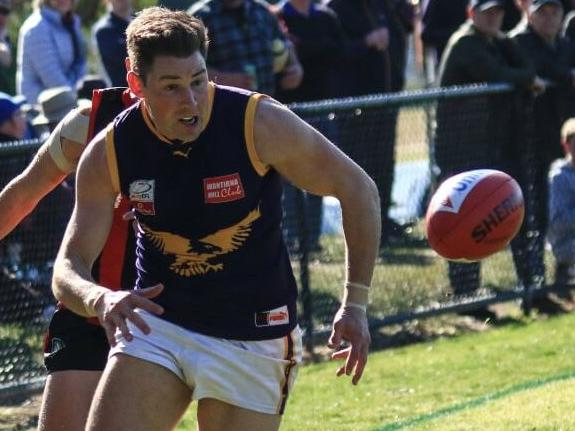 Brett Eddy chases the ball for Vermont in the Eastern Football League (EFL). Picture: Davis Harrigan