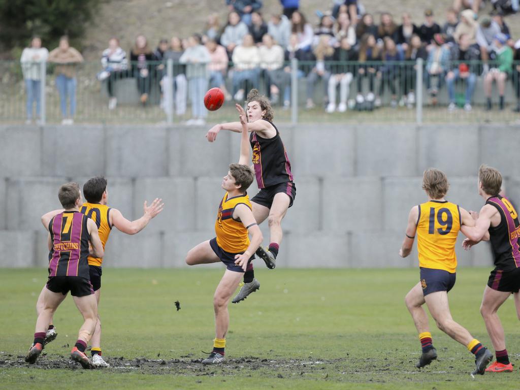 Hutchins 1st XVIII versus Scotch Oakburn in the Sports Association of Independent Schools Australian Rules grand final. Picture. PATRICK GEE