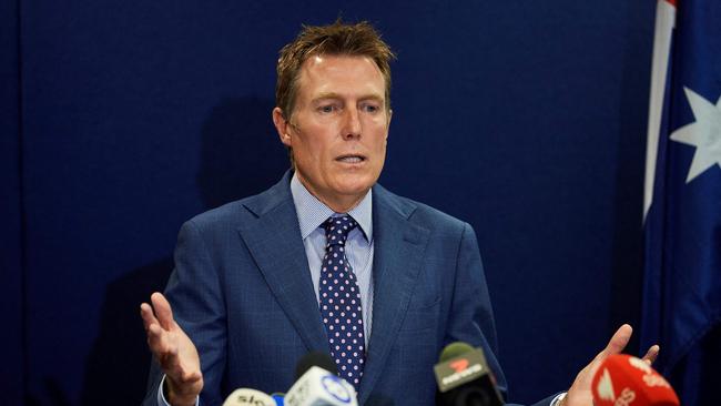 Attorney-General Christian Porter addresses accusations that he raped a 16-year-old girl. Picture: AFP