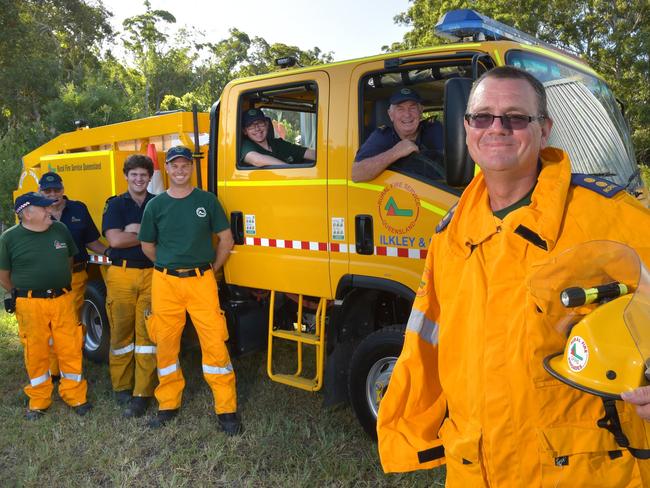 First Officer of Ilkley Rural Fire Brigade Aaron Cook (right) with his team Edwin Gerlach, Warren Patton, Justin Self, Brad Sheather Harry Baxter and Isaiah Seiler. Photo: Warren Lynam