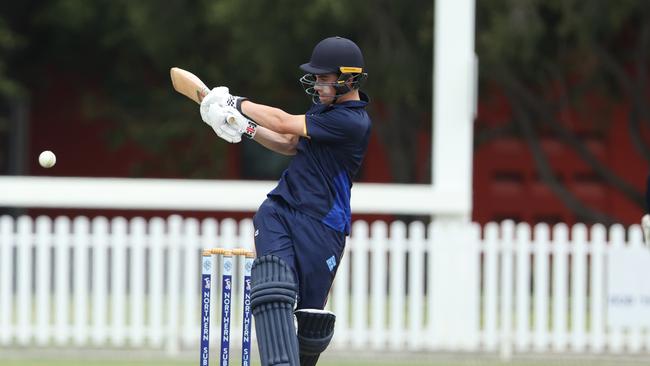 Eli Brain batting for Northern Suburbs against Toombul in their Under 17 cricket clash at Ian Healy Oval. Picture Lachie Millard