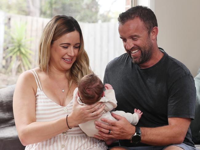 IVF case study for network story. Kylie and Geoff Young, have a 4 week old baby boy named Bowie. Picture: Alan Barber