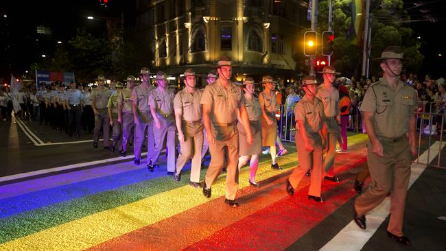 The year 2013 marked the first year gay and lesbian Army members were allowed to march in the Sydney Gay and Lesbian Mardi Gras parade, and featured 120 personnel. (Pic: Supplied)