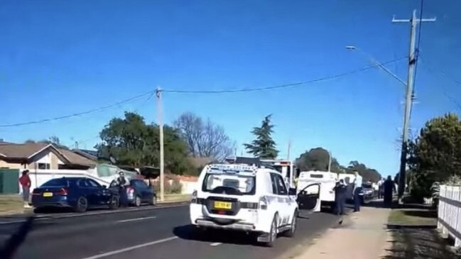 Alleged police pursuit stopped on Minore Rd, Dubbo. Photo: Supplied.