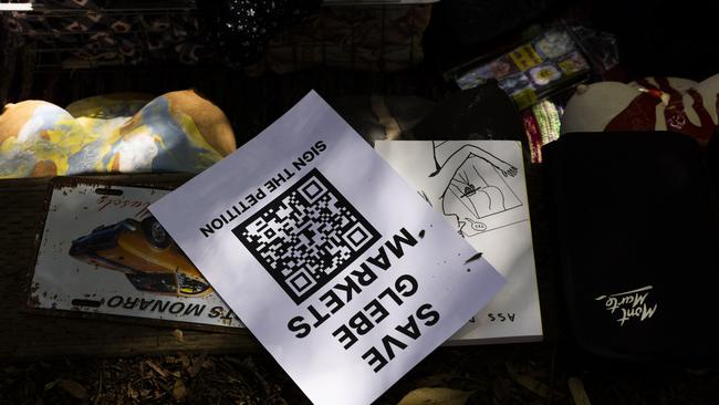 An online QR code petition to save the Glebe Markets received thousands of signatures. Picture: Jenny Evans.