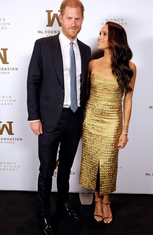 Prince Harry, Duke of Sussex and Meghan, The Duchess of Sussex attend the Ms. Foundation Women of Vision Awards in New York City on Tuesday. Picture: Kevin Mazur/Getty Images Ms. Foundation for Women