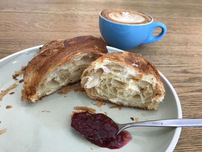 Freshly baked croissant with jam. Picture: Jenifer Jagielski