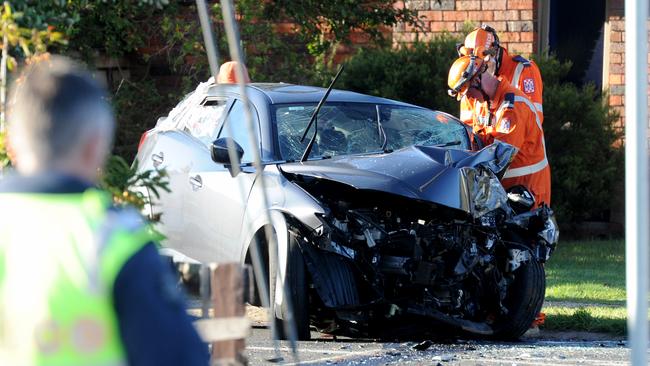 One teenager died in the crash. Picture: Andrew Henshaw