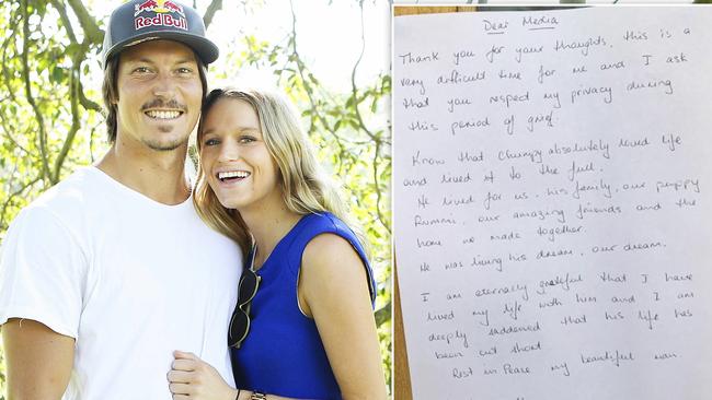 Olympic snow boarder Alex 'Chumpy' Pullin and his girlfriend Ellidy Vlug(Pictures Justin Lloyd)