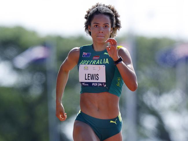 Torrie Lewis grew up wanting to be an Olympic gymnast, not a sprinter. Picture: Michael Klein