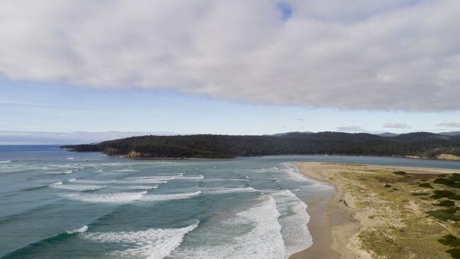 The end of the beach at Marion Bay where Graeme Anthony Bowerman drowned in June last year.