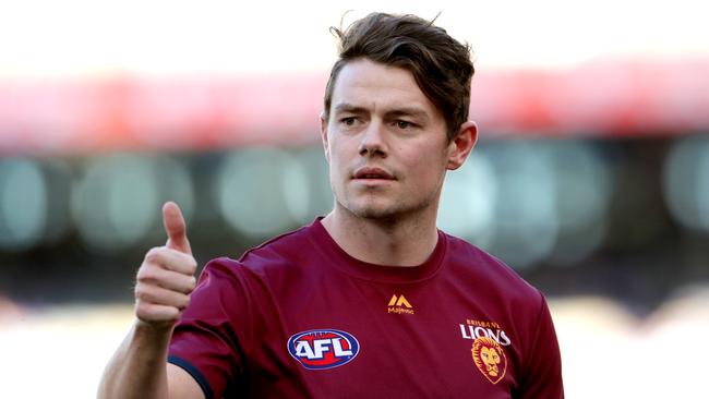 Brisbane midfielder Lachie Neale will play his 150th game against the Giants on Sunday.