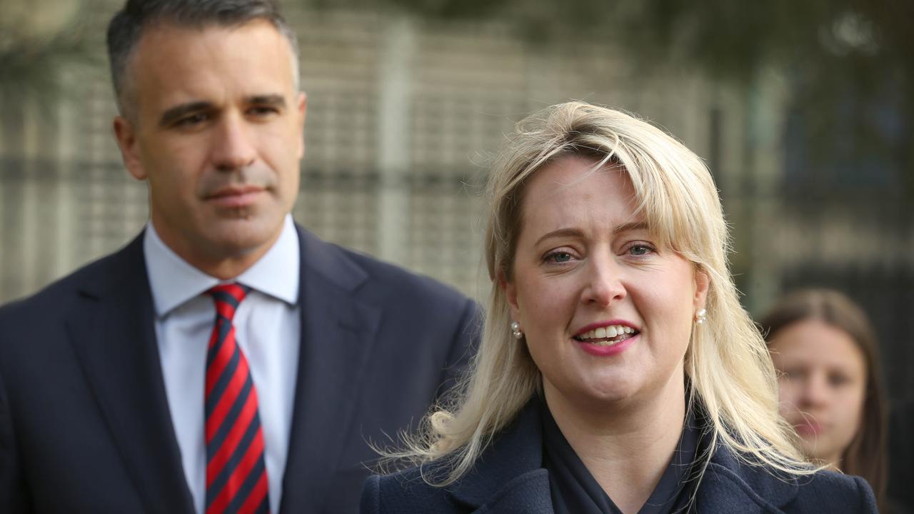 Premier Peter Malinauskas and Labor Member for Adelaide Lucy Hood. Picture Dean Martin/Advertiser