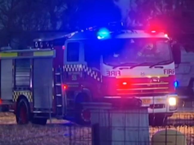 A woman and a five-year-old have died in a house fire in Tamworth in northern NSW.  Emergency services were called to the Bylong property around five o'clock on Thursday morning after reports of a blaze. Picture: SKY