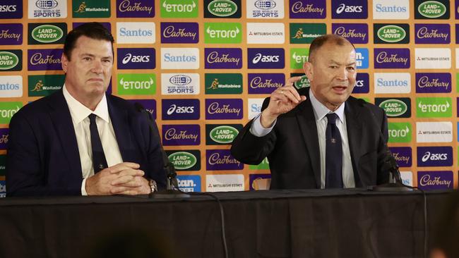 Hamish McLennan (left) and Eddie Jones have both lost their jobs since the disastrous Rugby World Cup. Photo: Tim Hunter.