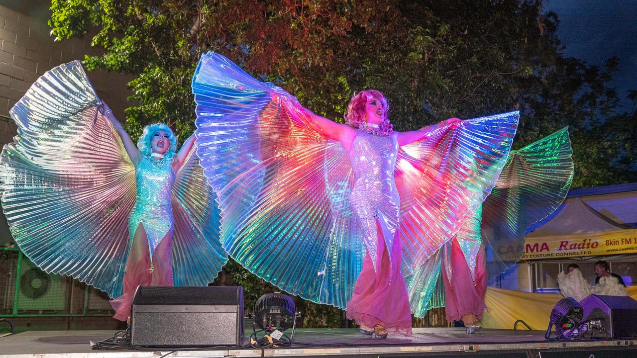 Prawn Cracker Spice, Vogue Megaqueen and Ferocia Couture perform at fabALICE 2023. Picture: Lisa Hatz Photography