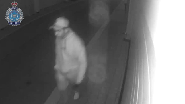 The man was caught on CCTV approaching the woman's house in the early hours of Sunday morning. Picture: WA Police