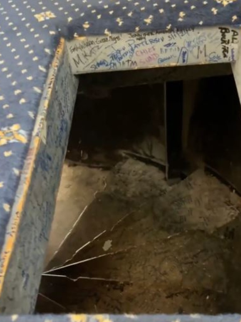 The hidden staircase beneath the Lincoln Room at the Capitol. Picture: X/@RepTimMooreNC