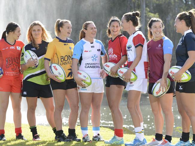 Shanice Parker, Hannah Southwell, Brydie Parker, Sharni Williams, Demi Hayes, Chloe Dalton, Emilee Cherry, Evania Pelite at the launch of the new series.