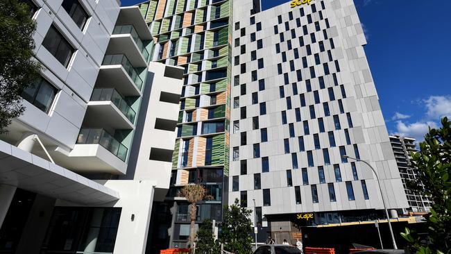 The Scape international student housing accommodation building in Redfern, Sydney. Picture: NCA NewsWire/Bianca De Marchi