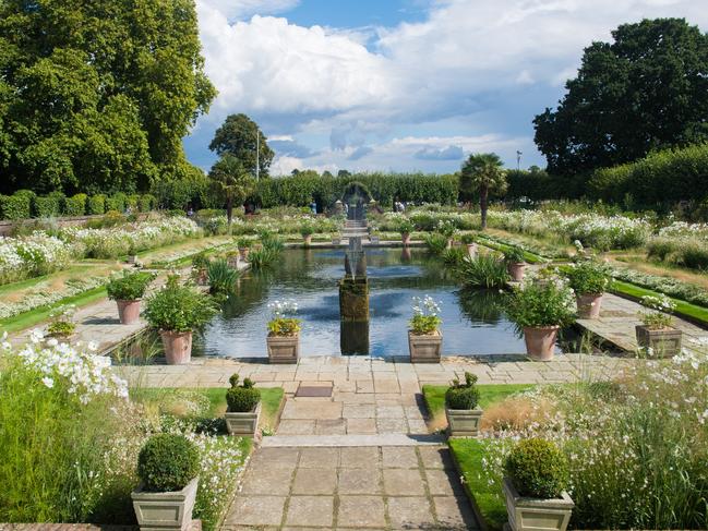 A general view of the Sunken Garden, which has been transformed into a White Garden in memory of Princess Diana at Kensington Palace. Picture: WireImage