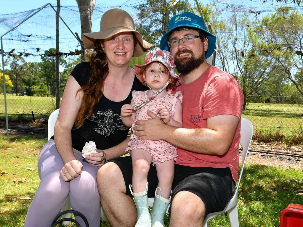 Australia Day at Casino Mini Railway are: Matt, Steph and little Adina Harris of Casino.