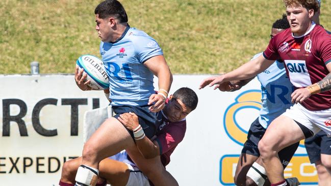 NSW player Oniti Finau was injured in the game. Picture: Julian Andrews