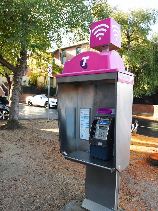 The payphone in its current location.