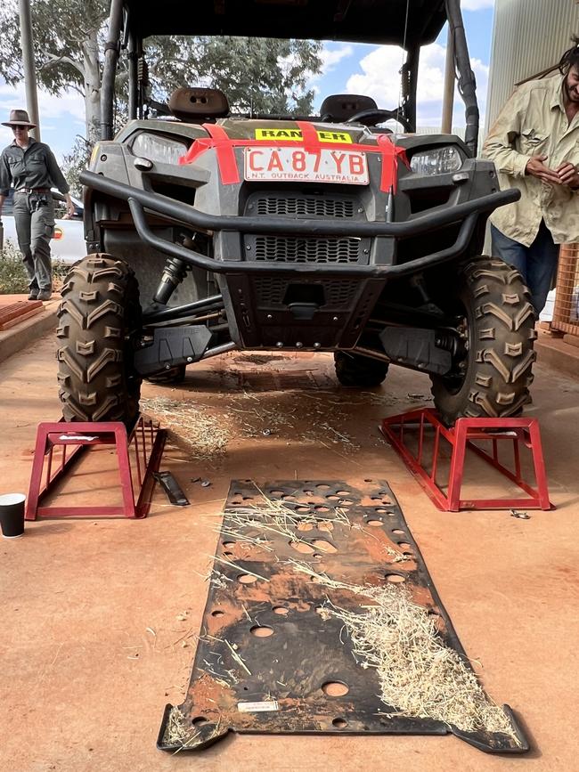 A vehicle in Mutitjulu with buffel grass throughout the chassis. Picture: Supplied