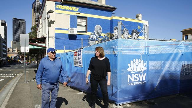 Phil Russo and Parramatta councillor Donna Davis outside the Royal Oak. Picture: John Appleyard