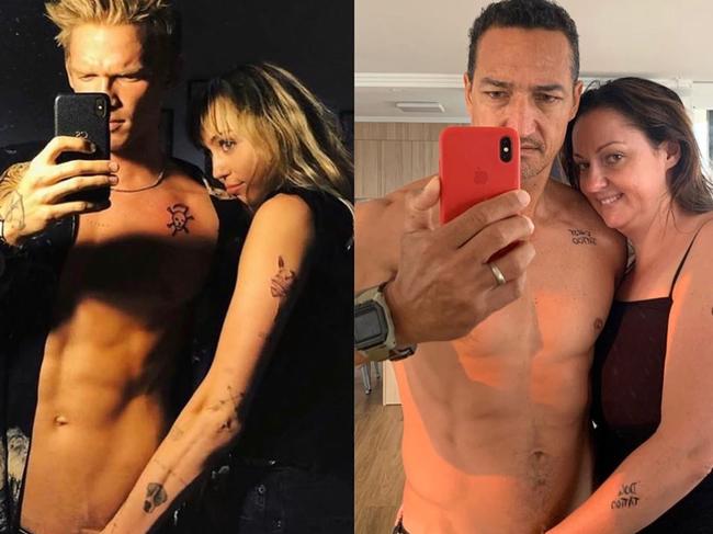 Celeste Barber and her husband Api Robin impersonate Cody Simpson and Miley Cyrus. Picture: Instagram