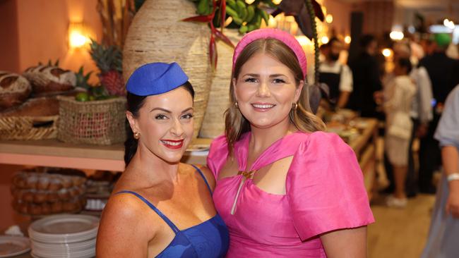 Bec Jenkins and Sammi Brew at the Magic Millions Race Day 2025 at Gold Coast Turf Club for Gold Coast at Large. Picture, Portia Large.