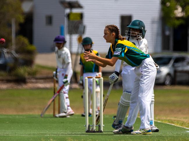 Emily Hosking has been a strong performer for FNC Thunder at the Lismore Workers under-12 cricket carnival this week. Photo Ursula Bentley@CapturedAus.