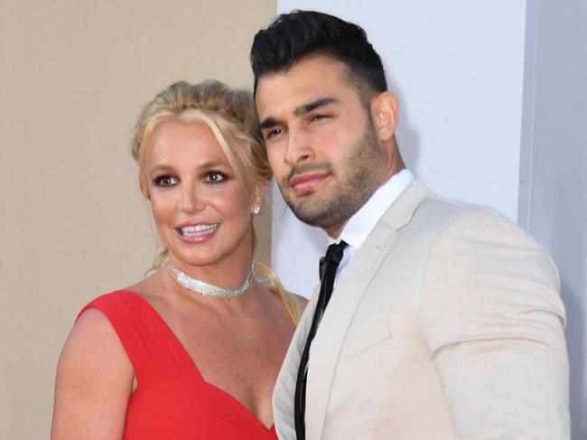 Britney Spears and husband Sam Asghari. Picture: AFP