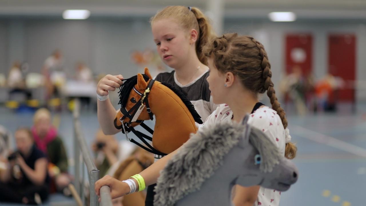 Competitors care for their horses in Seinajoki, Finland, where more than 400 hobby horse enthusiasts took part in Finland's 8th Hobby Horse championships, competing in events inspired by real equestrian events. Picture: AP