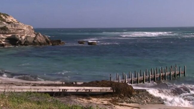 The injured victim paddled 600m to the shore at Gnarabup Beach, which was closed later that day. Picture: 9 News