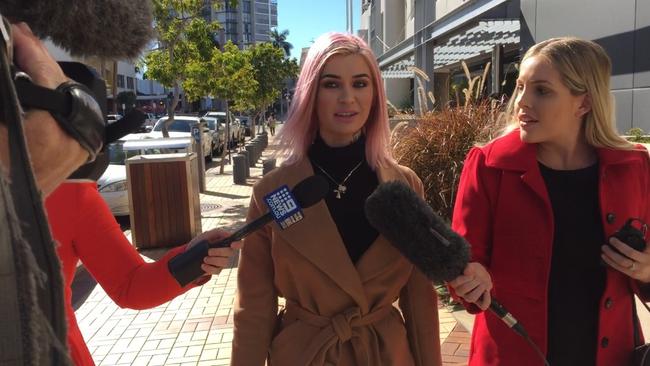 Allaina Vader — the girlfriend of Insta-bikie Ben Geppert — leaves Southport Courthouse. Photo: Nicholas McElroy