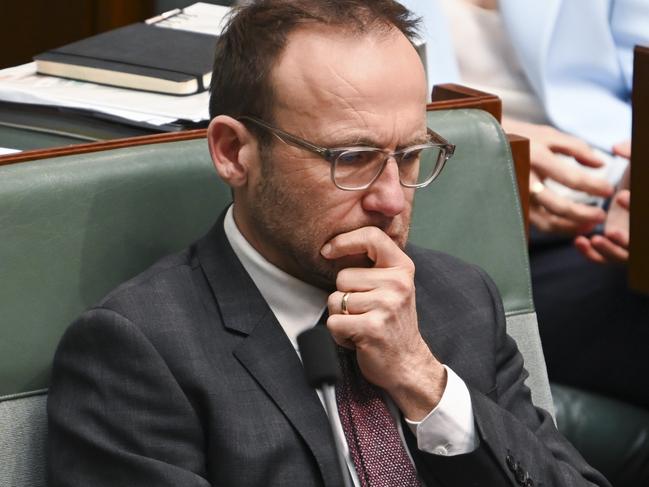 CANBERRA, Australia - NewsWire Photos - October 8, 2024: Leader of the Australian Greens Adam Bandt during Question Time at Parliament House in Canberra. Picture: NewsWire / Martin Ollman